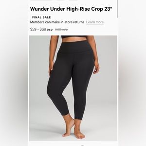 Lululemon Wunder Under High-Rise Crop 23”